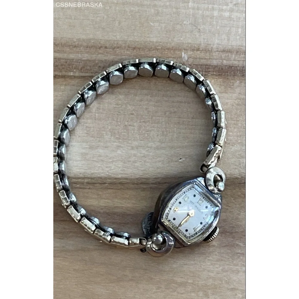 Vintage Wittnauer Ladies Watch 10K Gold Filled‎ Top Band Swiss Art Deco Charm